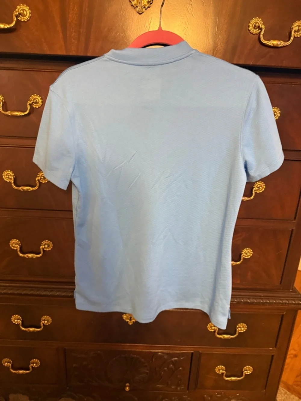 Nike Light Blue Dri-FIT Short Sleeve Zip Polo